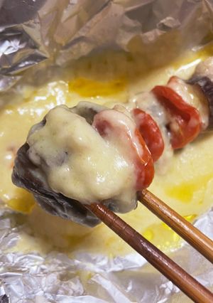 野菜の旨み！ナスとトマトのハサミ焼き-レシピのメイン写真