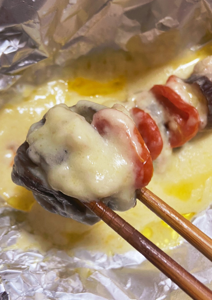 野菜の旨み！ナスとトマトのハサミ焼き-レシピのメイン写真