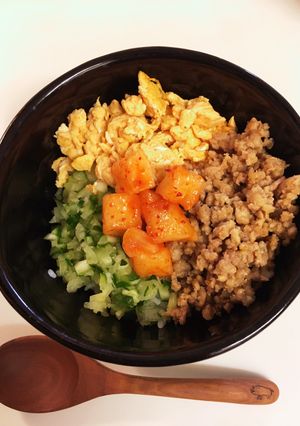 簡単★鶏そぼろ三色丼-レシピのメイン写真