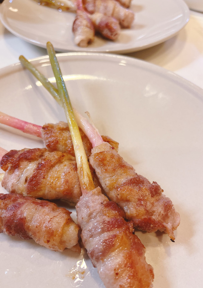 葉生姜の甘酢漬けの肉巻き　梨おろしソース-レシピのメイン写真