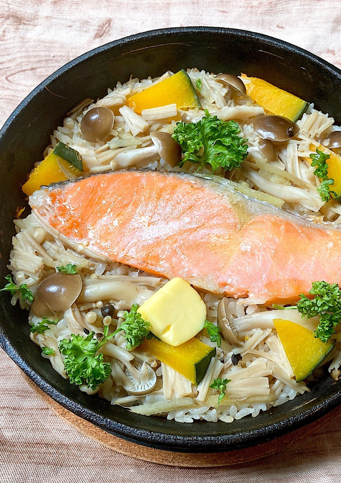 鮭ときのこの炊き込みご飯-レシピのメイン写真
