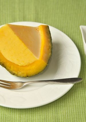 皮まで味わう“蒸しかぼちゃのプリン”-レシピのメイン写真