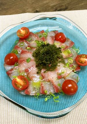 シークワーサーたれで超簡単カルパッチョ♪-レシピのメイン写真