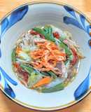 イワシ水煮缶と干し桜エビ入り野菜炒め
