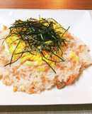 めちゃ簡単鮭のちらし寿司《無塩すし飯》