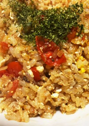 ミニトマトと豆腐のしっとり和風チャーハン-レシピのメイン写真
