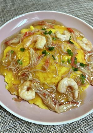 カニカマと冷凍エビの天津飯。簡単!-レシピのメイン写真