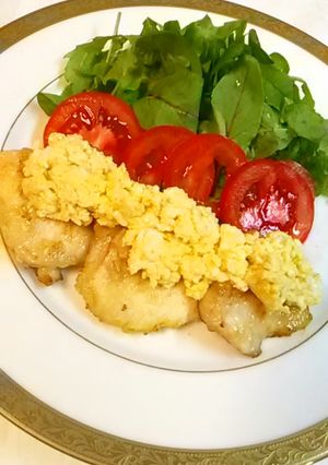 鶏むね肉のふわふわ卵かけ-レシピのメイン写真
