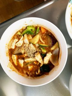 レンジ肉無豆腐簡単ケチャップ煮味野菜炒め-レシピのメイン写真