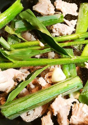 SDGs　肉の臭み消しに葉生姜の茎と葉-レシピのメイン写真