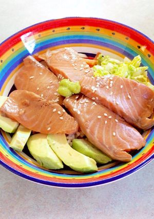 鮭炊き込みご飯でサーモン丼！-レシピのメイン写真