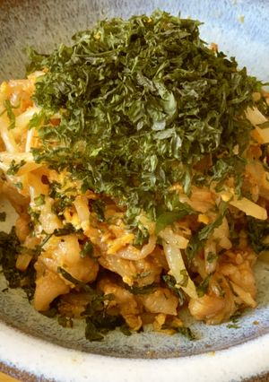 卵黄がポイント！はばのりと豚バラもやし-レシピのメイン写真