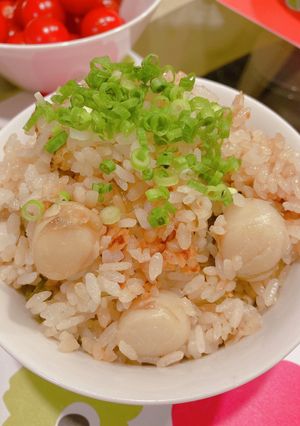 ベビーホタテと塩昆布の炊き込みご飯-レシピのメイン写真