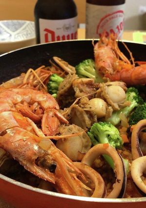 魚介とブロッコリーのパエリア-レシピのメイン写真