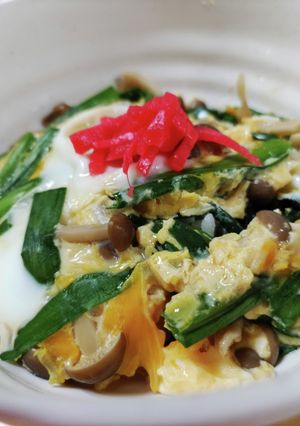 めんつゆで、簡単ニラ玉丼-レシピのメイン写真