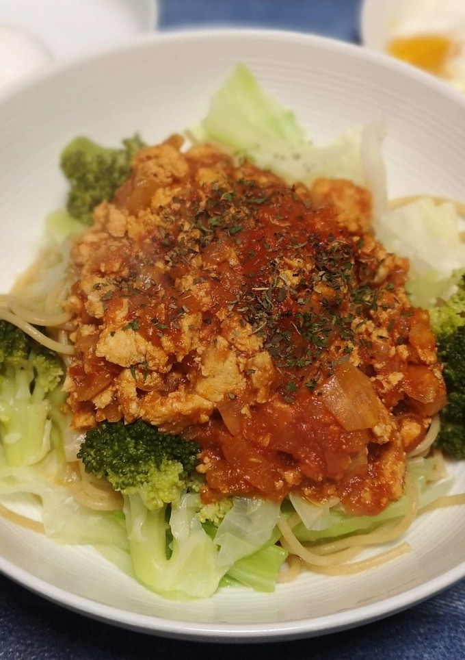 ささみ肉を食べるミートソース-レシピのメイン写真
