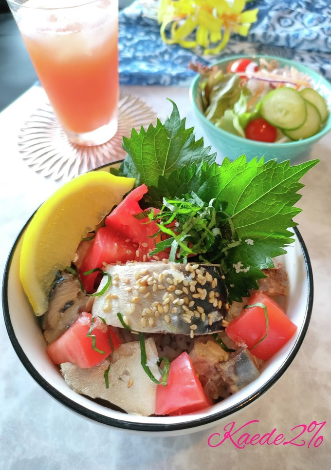簡単！鯖缶トマト丼-レシピのメイン写真