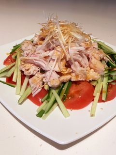 簡単おかず:棒棒鶏風サラダ-レシピのメイン写真