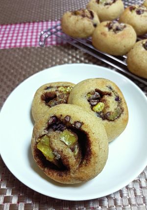 ★糖質オフ！栗と小豆の＊シナモンぱん＊♪-レシピのメイン写真