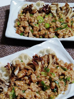 舞茸とレンコンの鶏餡かけ-レシピのメイン写真