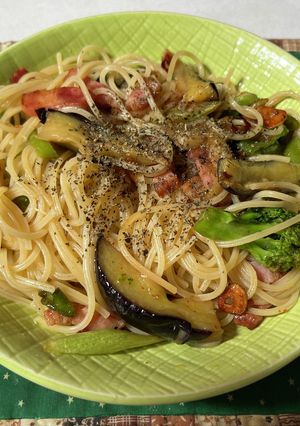 スパゲティ・茄子のアヒージョ-レシピのメイン写真