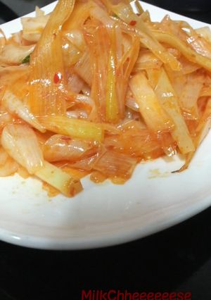 簡単！甘辛～箸休め☆長ネギの豆板醤痛め☆-レシピのメイン写真