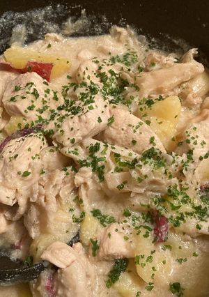 鶏ムネ肉と舞茸とさつまいもの豆乳シチュー-レシピのメイン写真