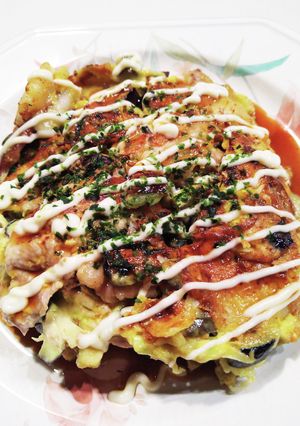 旬のナスとお餅のお好み焼き-レシピのメイン写真