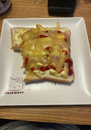 残り物フライドポテトでピザトースト-レシピのメイン写真