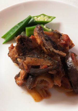 鰹のたたきと茄子のトマト煮-レシピのメイン写真
