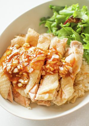 炊飯器で柔らか！簡単鶏カオマンガイとタレ-レシピのメイン写真