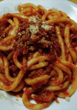 ワンパンでミートうどん-レシピのメイン写真