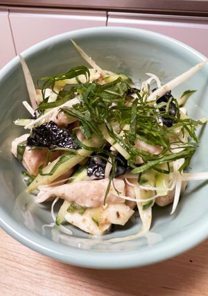 鶏ハムと胡瓜☆海苔の入った胡麻ドレ和え-レシピのメイン写真