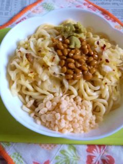 醤油うどん風冷やしうどん82納豆キャベ3-レシピのメイン写真