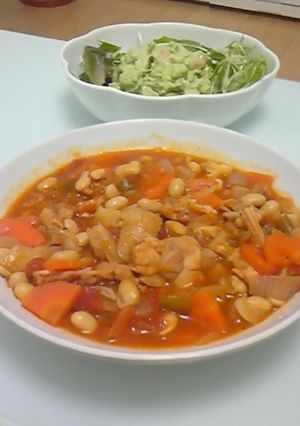 ヘルシー&栄養満点★鶏肉と大豆のトマト煮-レシピのメイン写真