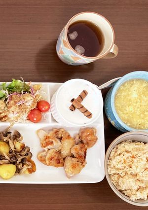 朝食❀鶏肉と秋を感じるキノコプレート 案-レシピのメイン写真