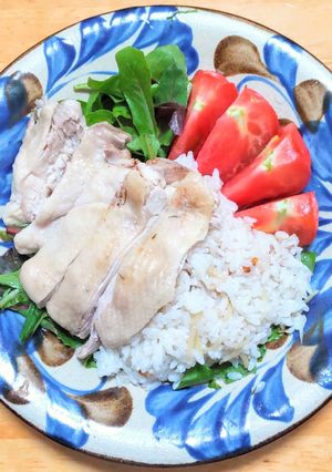 鶏もも肉の炊き込みご飯（海南鶏飯）-レシピのメイン写真