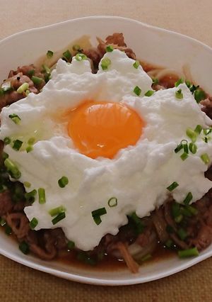牛すき釜玉うどん-レシピのメイン写真
