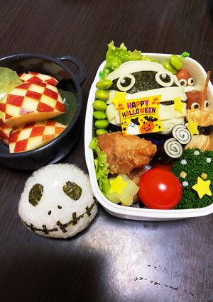 ハロウィンミイラ弁当-レシピのメイン写真