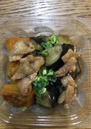 へたくそパパ→老婆　鶏皮ナスカボチャ-レシピのメイン写真