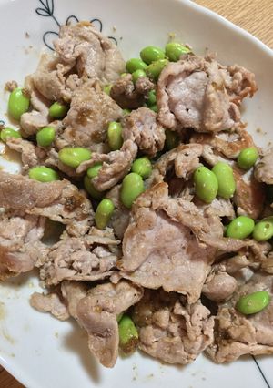 豚肉と枝豆のにんにく味噌和え-レシピのメイン写真