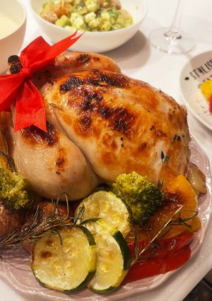 クリスマスやお祝いに♡丸鶏ローストチキン-レシピのメイン写真