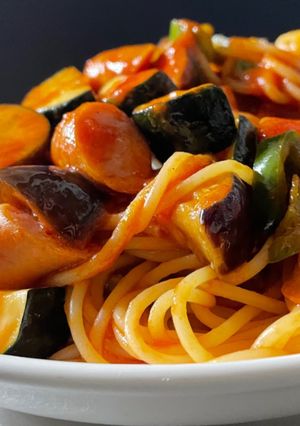 野菜たっぷり！やみつきナポリタン！-レシピのメイン写真