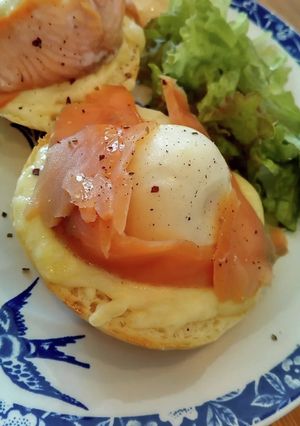 乗せて焼くだけ!エッグベネディクト-レシピのメイン写真