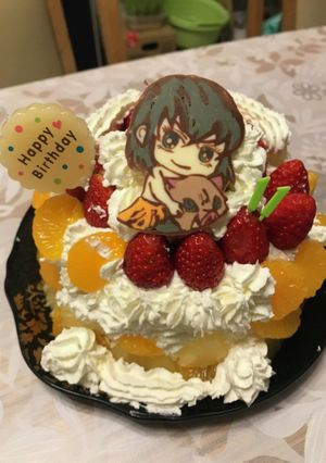 キャラケーキ（プレート）伊之助 鬼滅-レシピのメイン写真