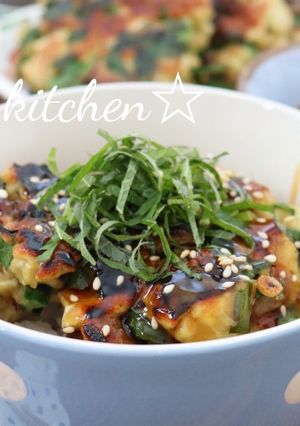 ふわふわ♪レバニラつくね丼-レシピのメイン写真