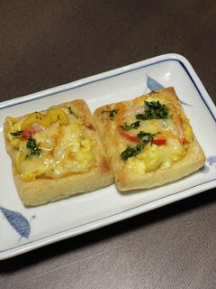 油揚げで卵ピザ風♪-レシピのメイン写真