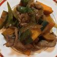 牛肉とかぼちゃのオイスターソース炒め
