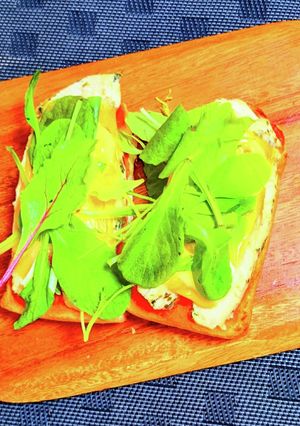サラダチキンのせサラダトースト-レシピのメイン写真