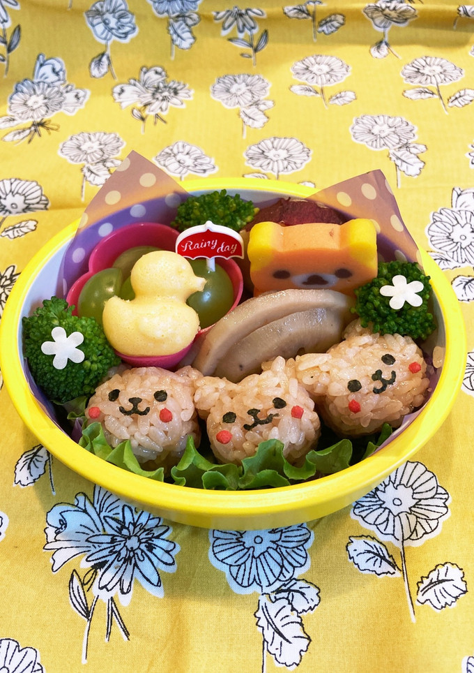 年少　くまさん三兄弟　お弁当-レシピのメイン写真